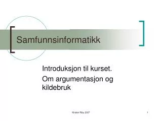 samfunnsinformatikk