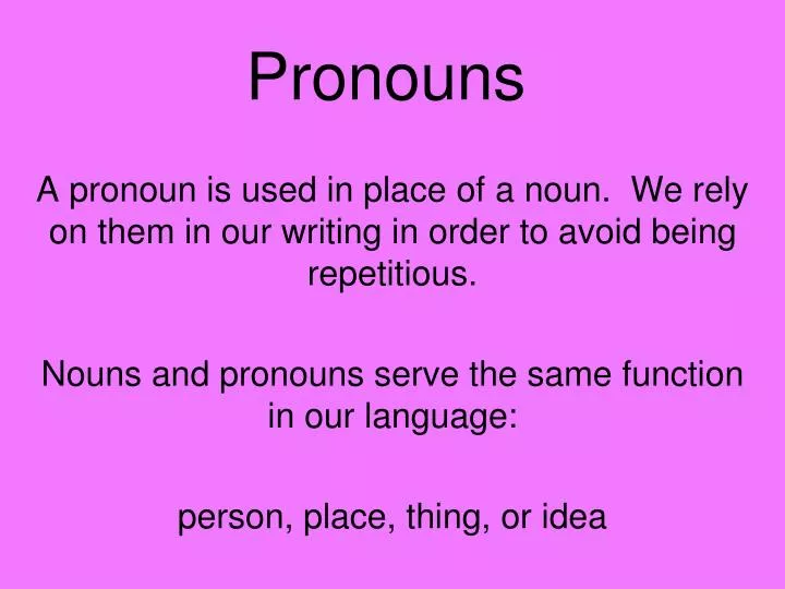 pronouns