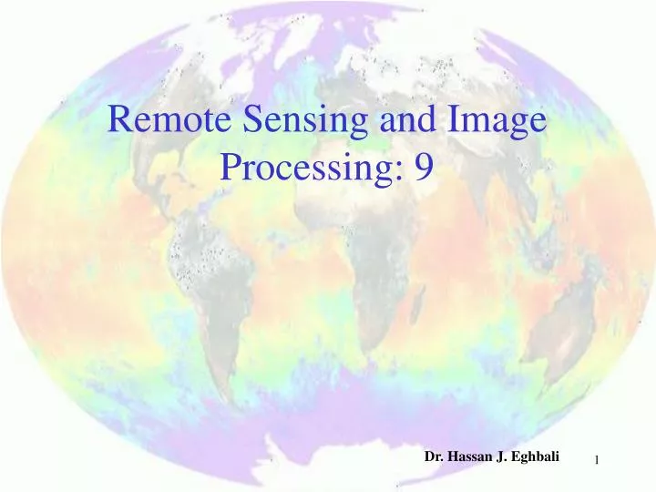 remote sensing and image processing 9