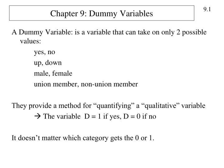 chapter 9 dummy variables