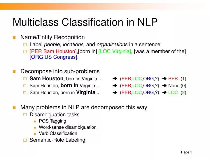 multiclass classification in nlp
