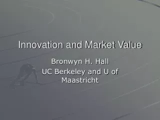 Innovation and Market Value