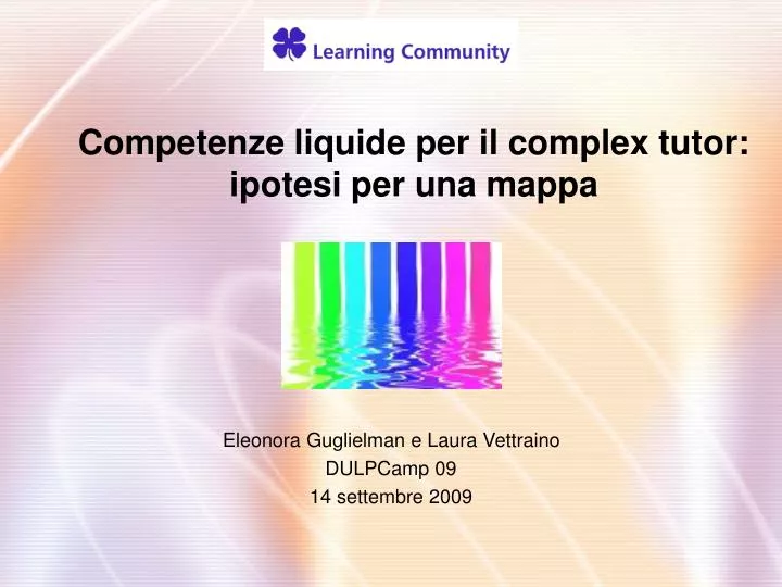 competenze liquide per il complex tutor ipotesi per una mappa