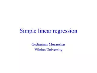 Simple linear regression