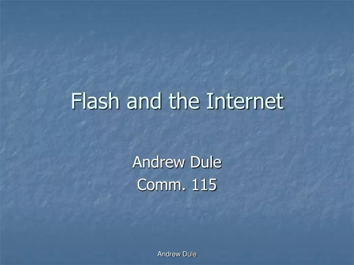 flash and the internet