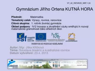 gymn zium ji ho ortena kutn hora