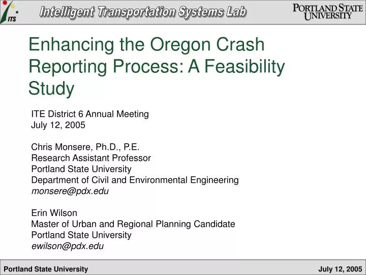 enhancing the oregon crash reporting process a feasibility study