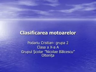 clasificarea motoarelor