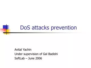 DoS attacks prevention