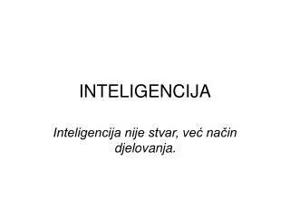 inteligencija