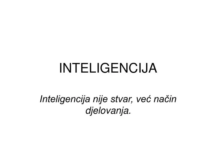 inteligencija