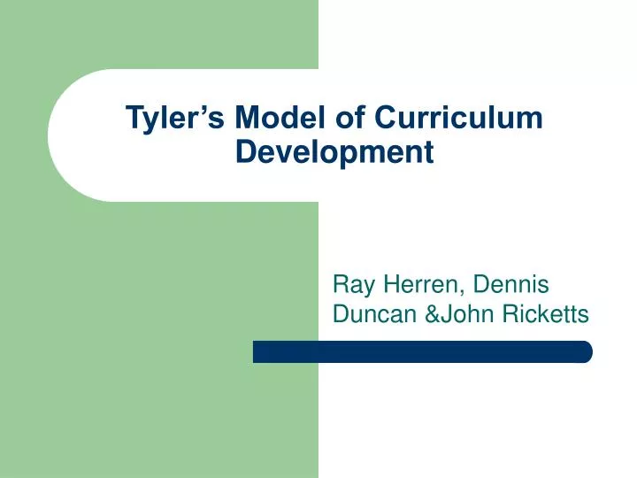 tyler s model of curriculum development