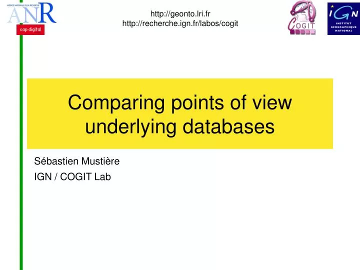 comparing points of view underlying databases