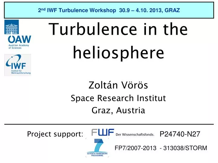 2 nd iwf turbulence workshop 30 9 4 10 2013 graz