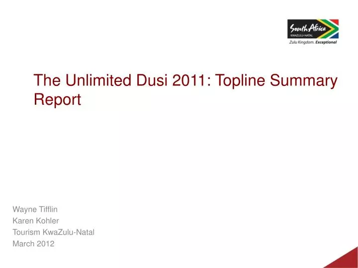 the unlimited dusi 2011 topline summary report