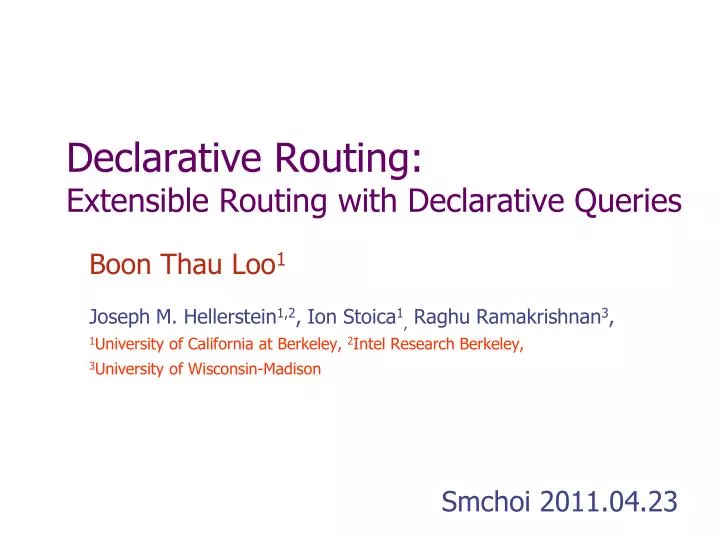 declarative routing extensible routing with declarative queries