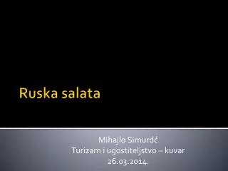 mihajlo simurd turizam i ugostiteljstvo kuvar 26 03 2014
