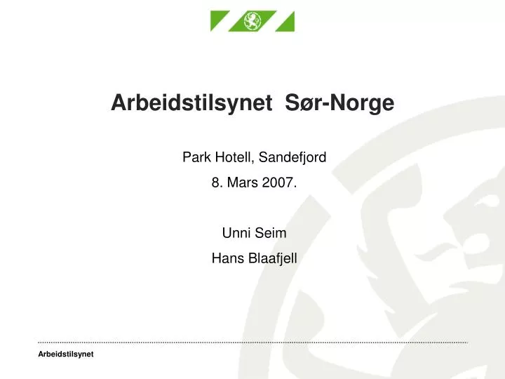 arbeidstilsynet s r norge