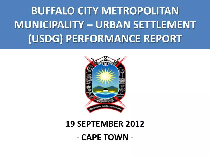 buffalo city metropolitan municipality urban settlement usdg performance report