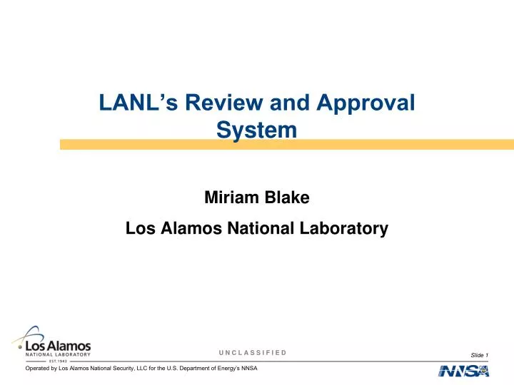 lanl s review and approval system