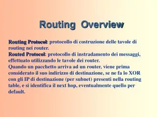 routing o verview