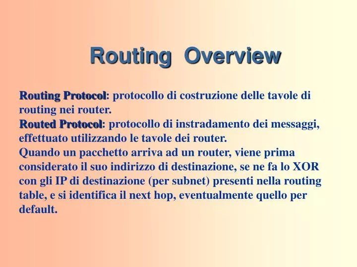 routing o verview