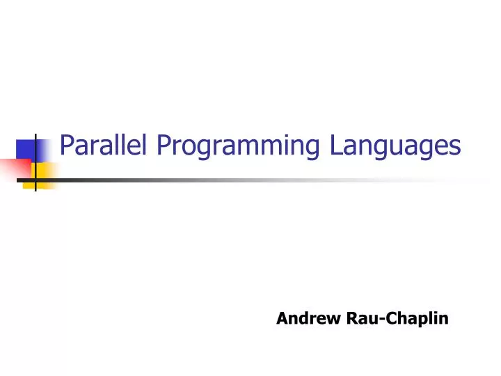 parallel programming languages