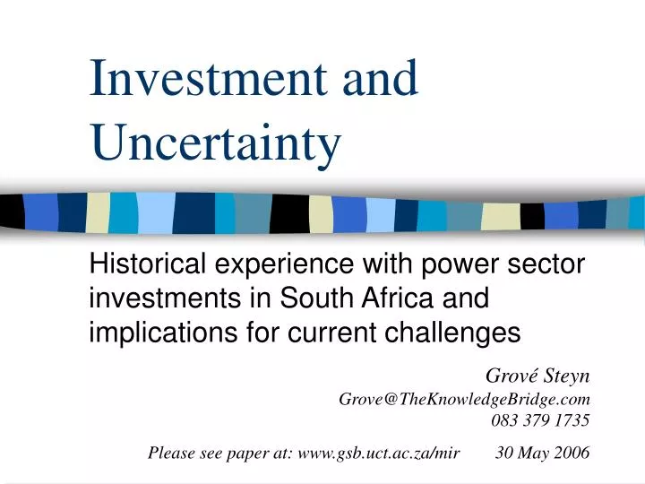investment and uncertainty