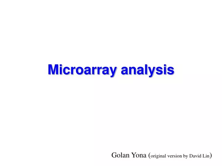 microarray analysis