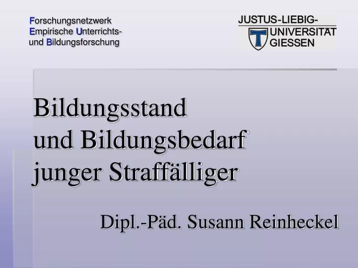 bildungsstand und bildungsbedarf junger straff lliger