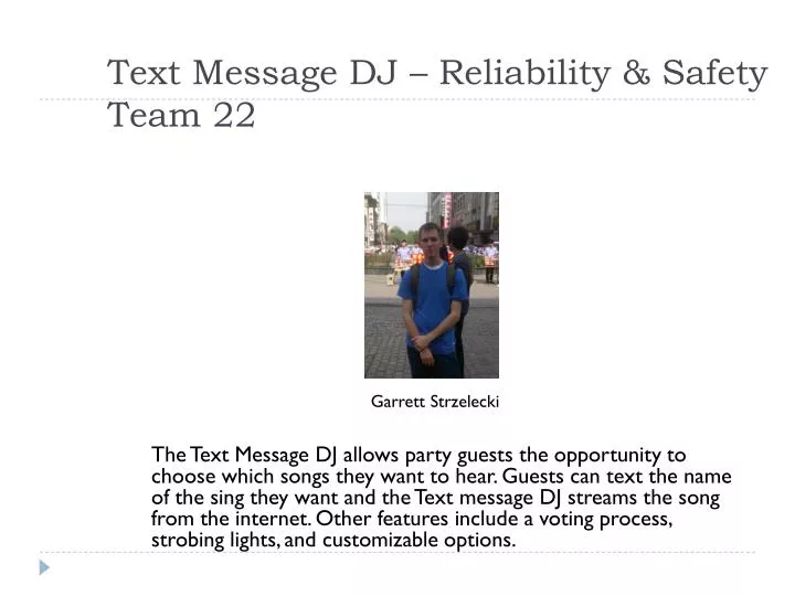 text message dj reliability safety team 22