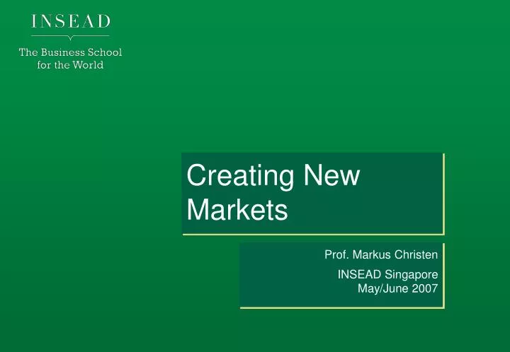 creating new markets