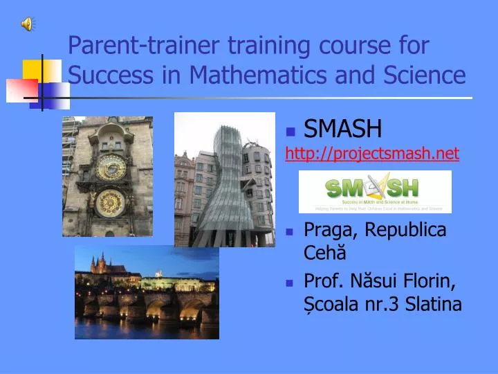 parent trainer training course for success in mathematics and science