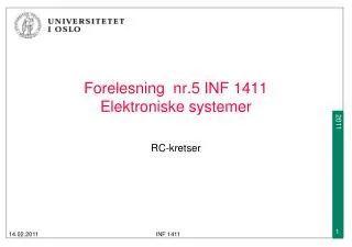 forelesning nr 5 inf 1411 elektroniske systemer