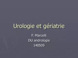 urologie et g riatrie