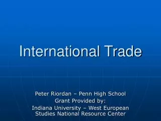 International Trade