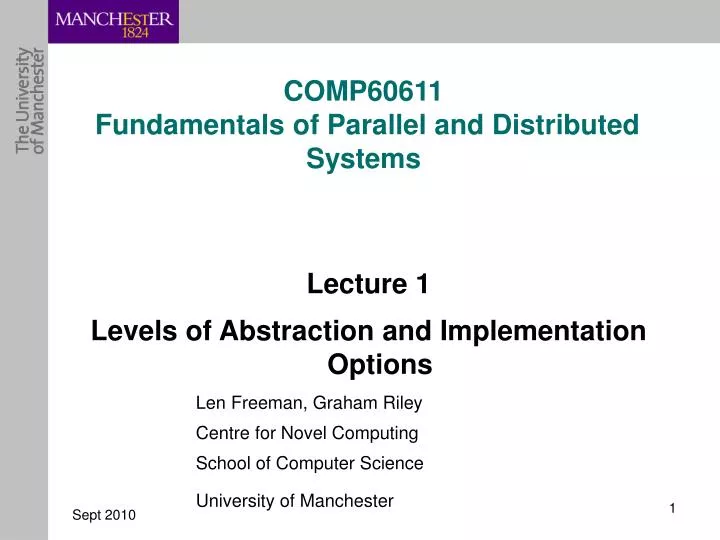 comp60611 fundamentals of parallel and distributed systems