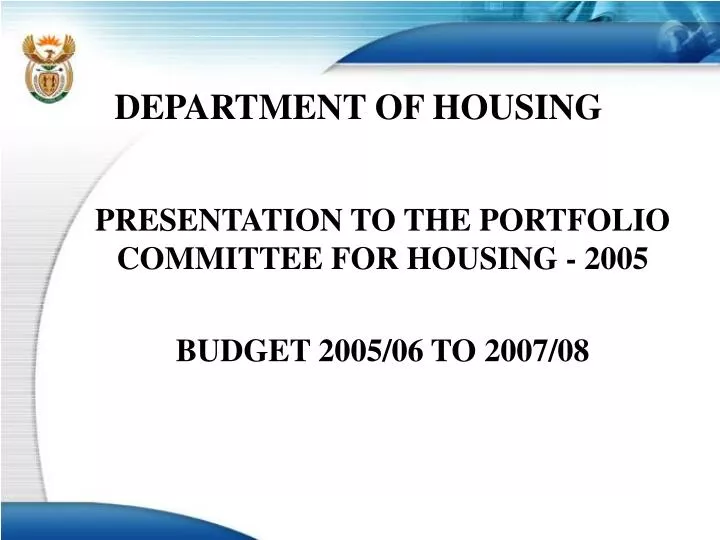 department of housing