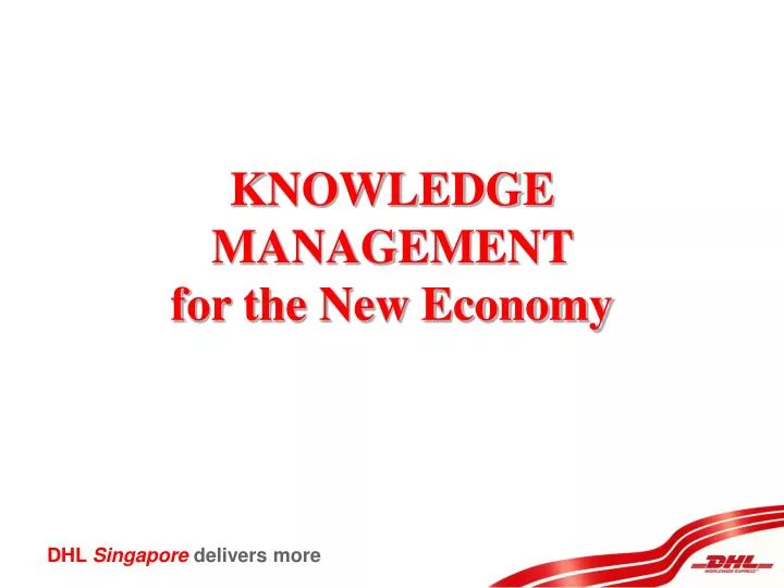 knowledge management for the new economy