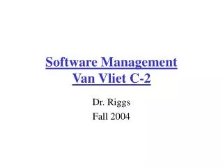 Software Management Van Vliet C-2
