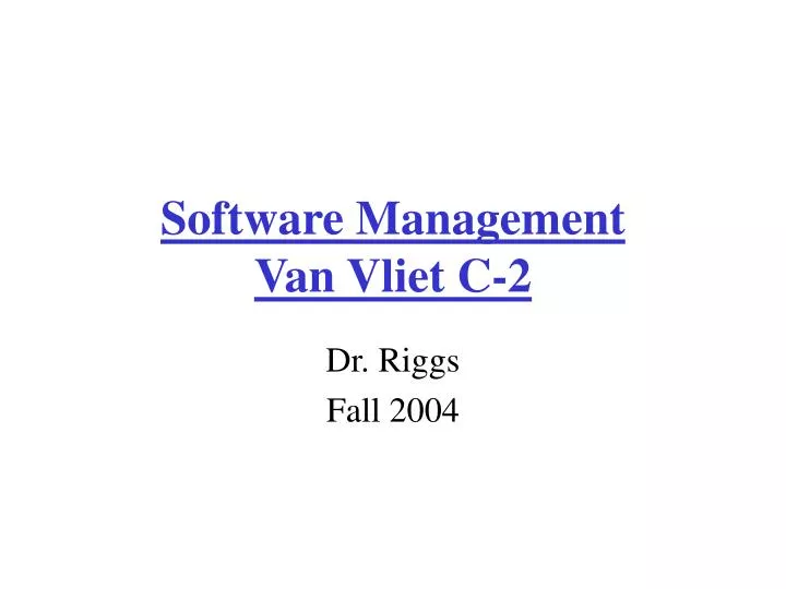 software management van vliet c 2