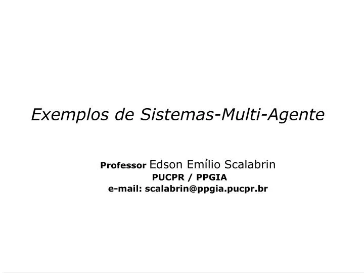 exemplos de sistemas multi agente