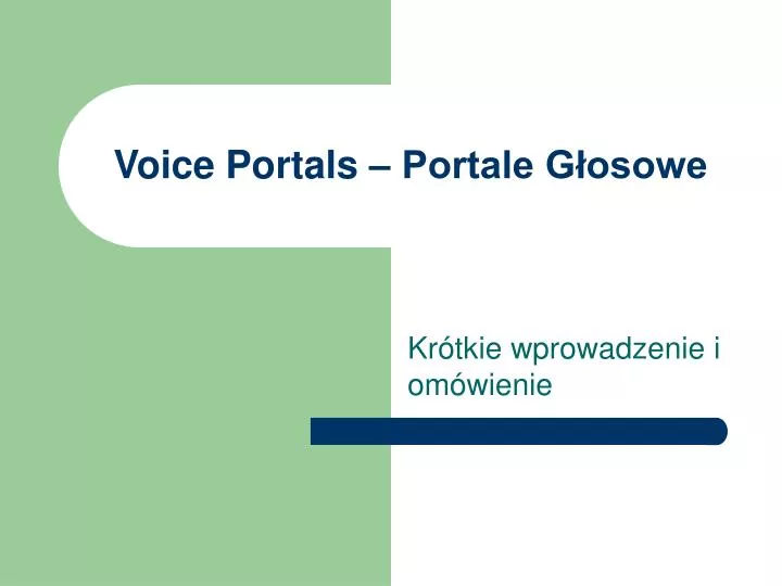 voice portals portale g osowe