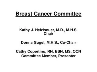 Breast Cancer Committee