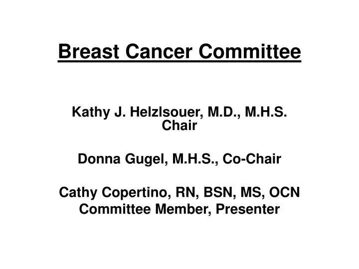breast cancer committee