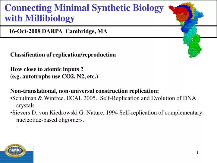 connecting minimal synthetic biology with millibiology