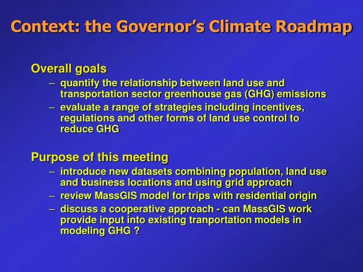 context the governor s climate roadmap