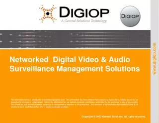 Networked Digital Video &amp; Audio Surveillance Management Solutions