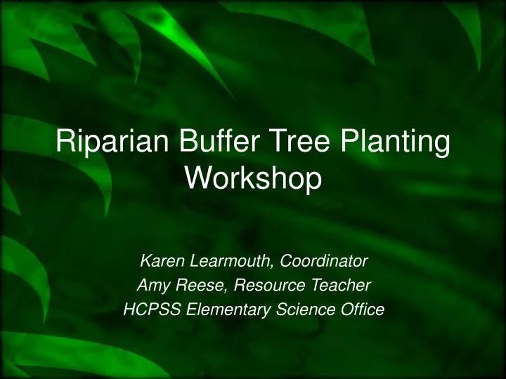 riparian buffer tree planting workshop