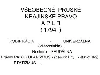 v eobecn prusk krajinsk pr vo a p l r 1794